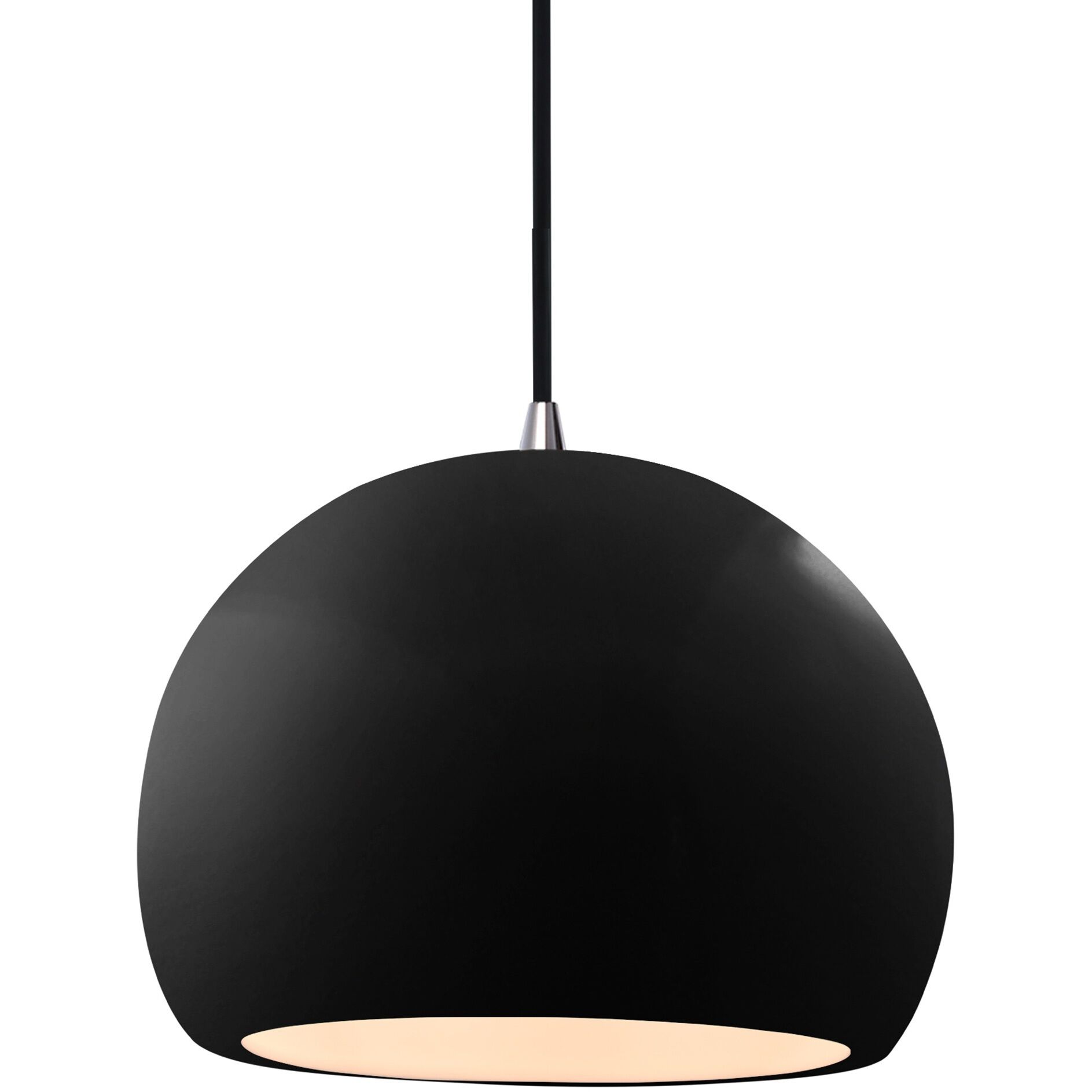 Radiance 1 Light 10 inch Gloss Black and Brushed Nickel Pendant Ceiling Light