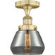 Fulton 1 Light 6.5 inch Brushed Brass Semi-Flush Mount Ceiling Light