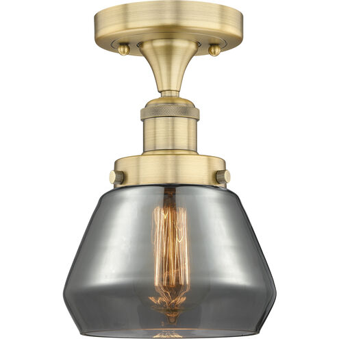 Fulton 1 Light 6.5 inch Brushed Brass Semi-Flush Mount Ceiling Light