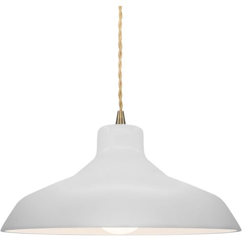 Radiance 1 Light 13.5 inch Bisque and Antique Brass Pendant Ceiling Light