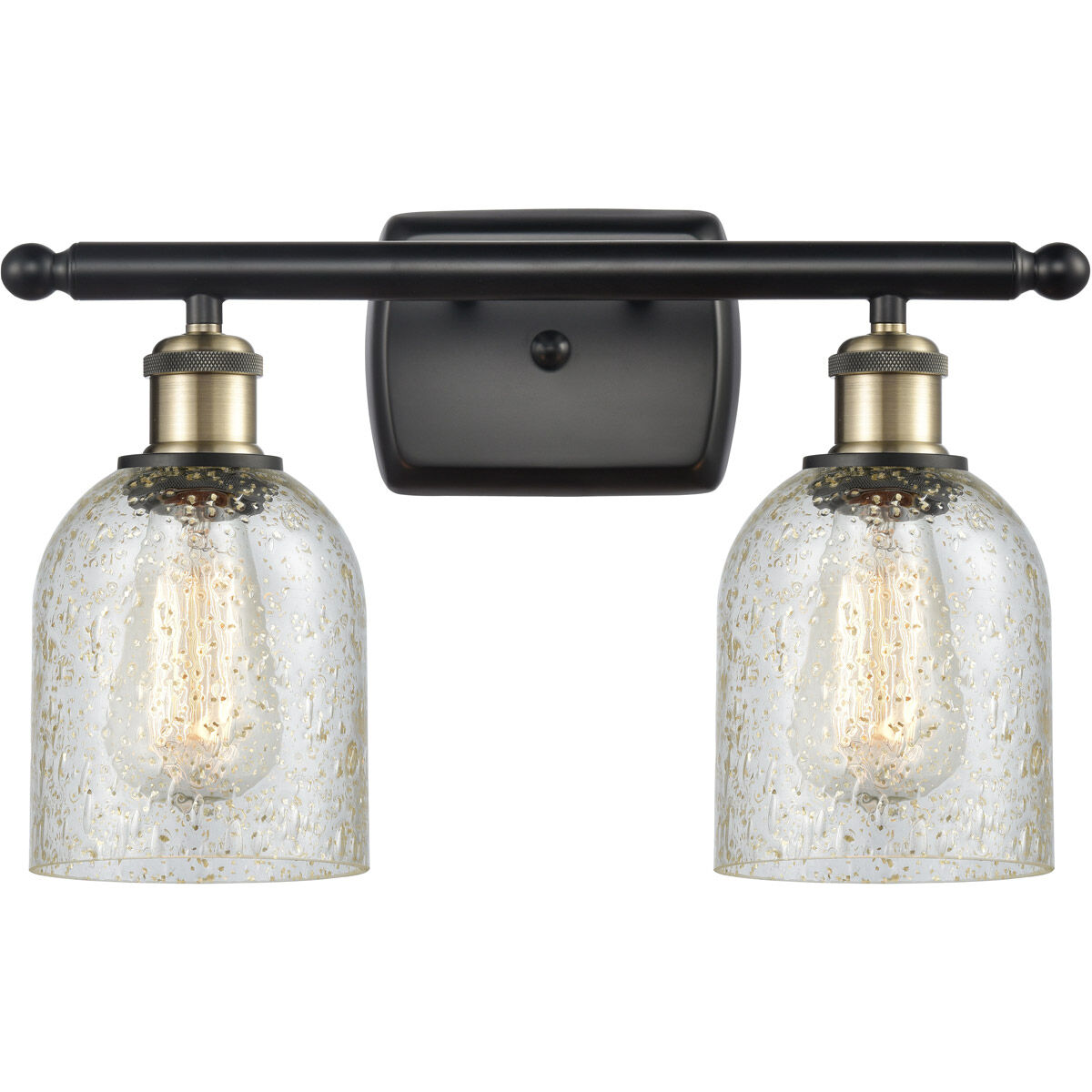 Ballston Caledonia LED 16 inch Black Antique Brass Bath Vanity Light Wall Light in Mica Glass, Ballston