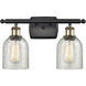 Ballston Caledonia LED 16 inch Black Antique Brass Bath Vanity Light Wall Light in Mica Glass, Ballston