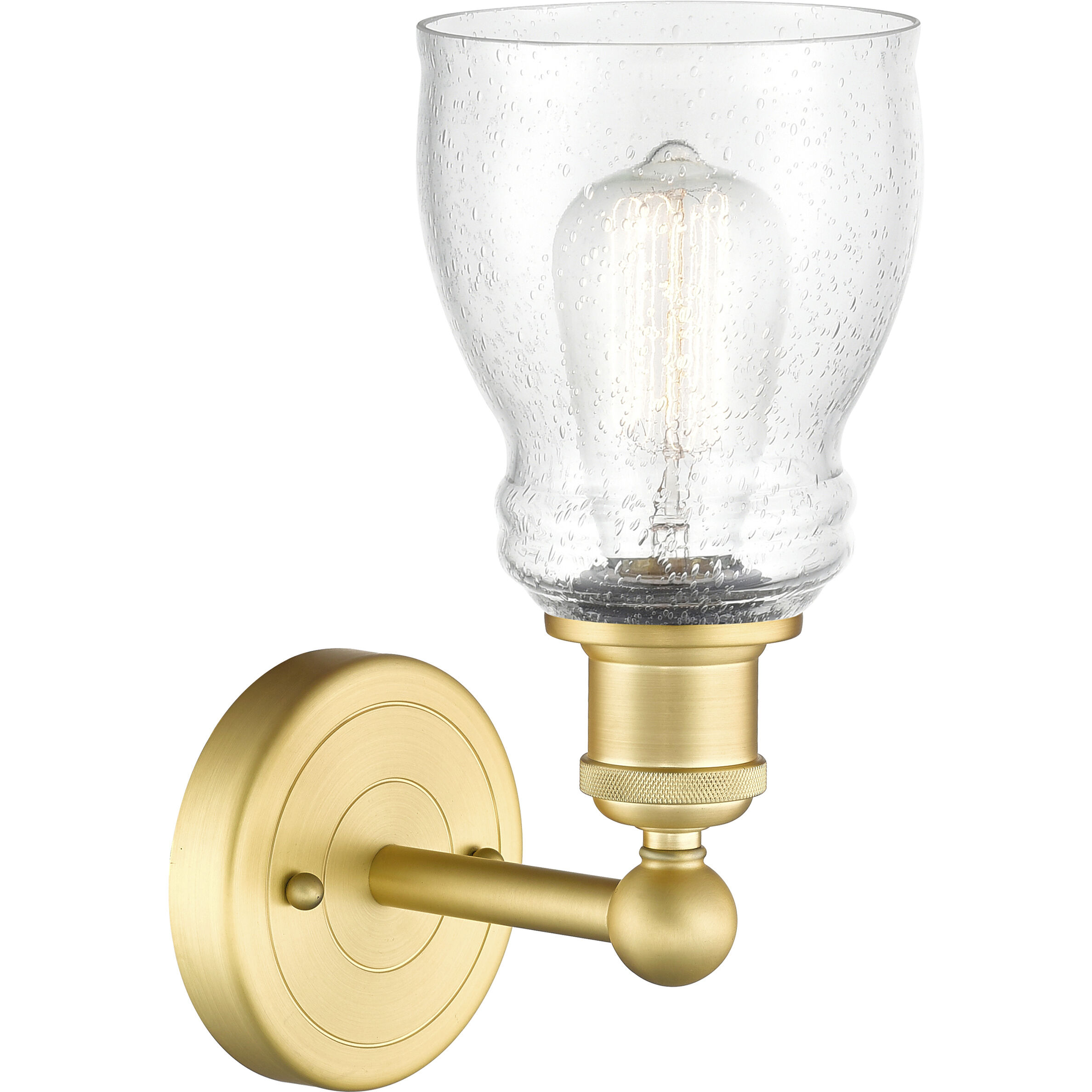 Ellery 1 Light 4.75 inch Satin Gold Sconce Wall Light in Seedy Glass