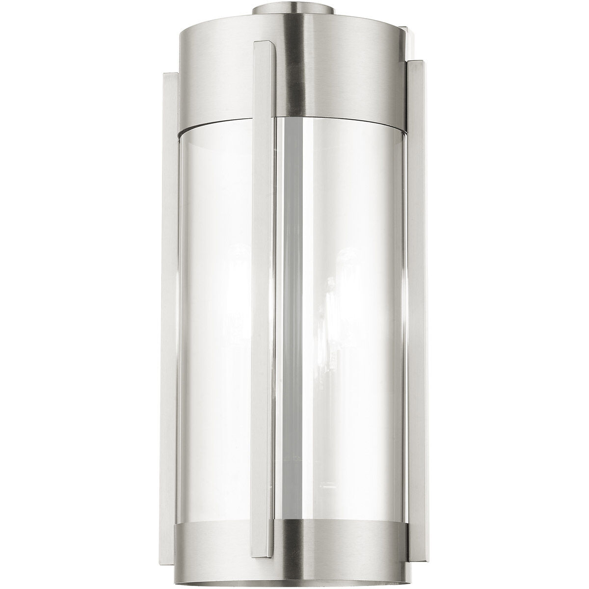Sheridan 2 Light 16 inch Brushed Nickel Outdoor Wall Lantern