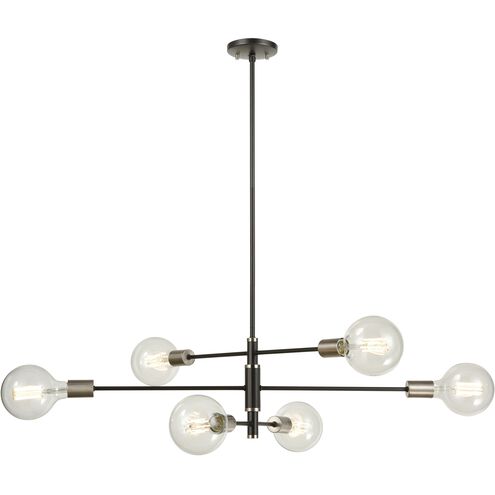 Lake Loft 6 Light Platinum and Graphite Pendant Ceiling Light