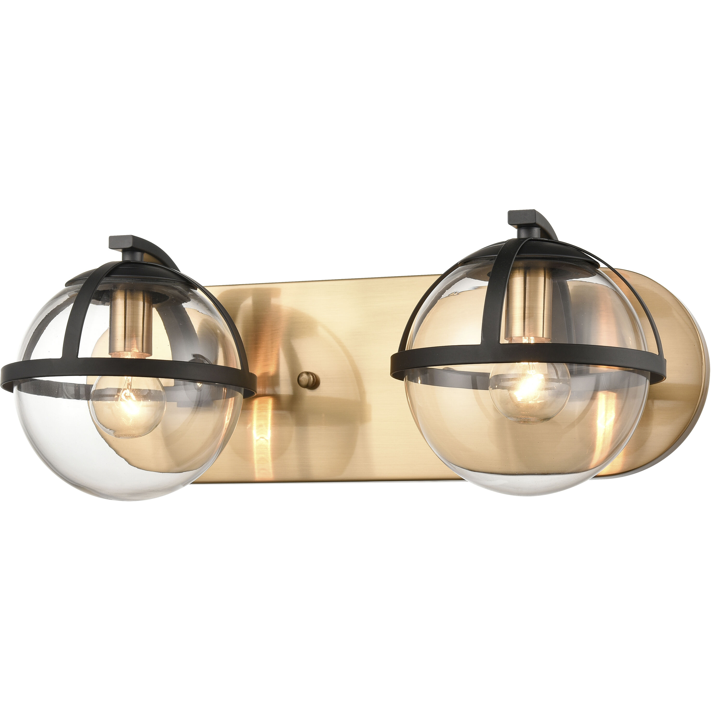 Davenay Vanity Light Wall Light in Satin Brass with Matte Black