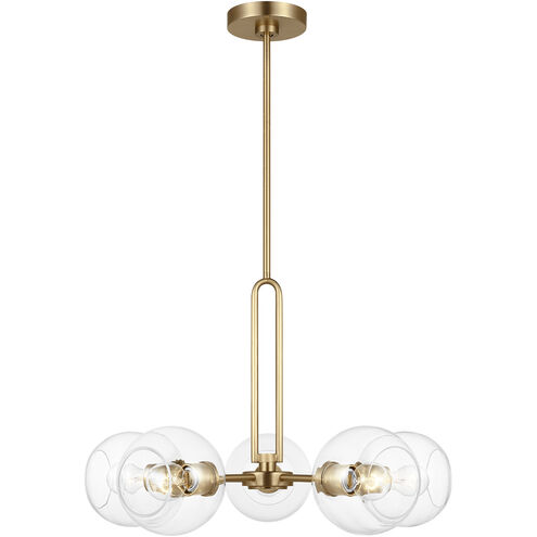 Codyn 5 Light 26 inch Satin Brass Chandelier Ceiling Light