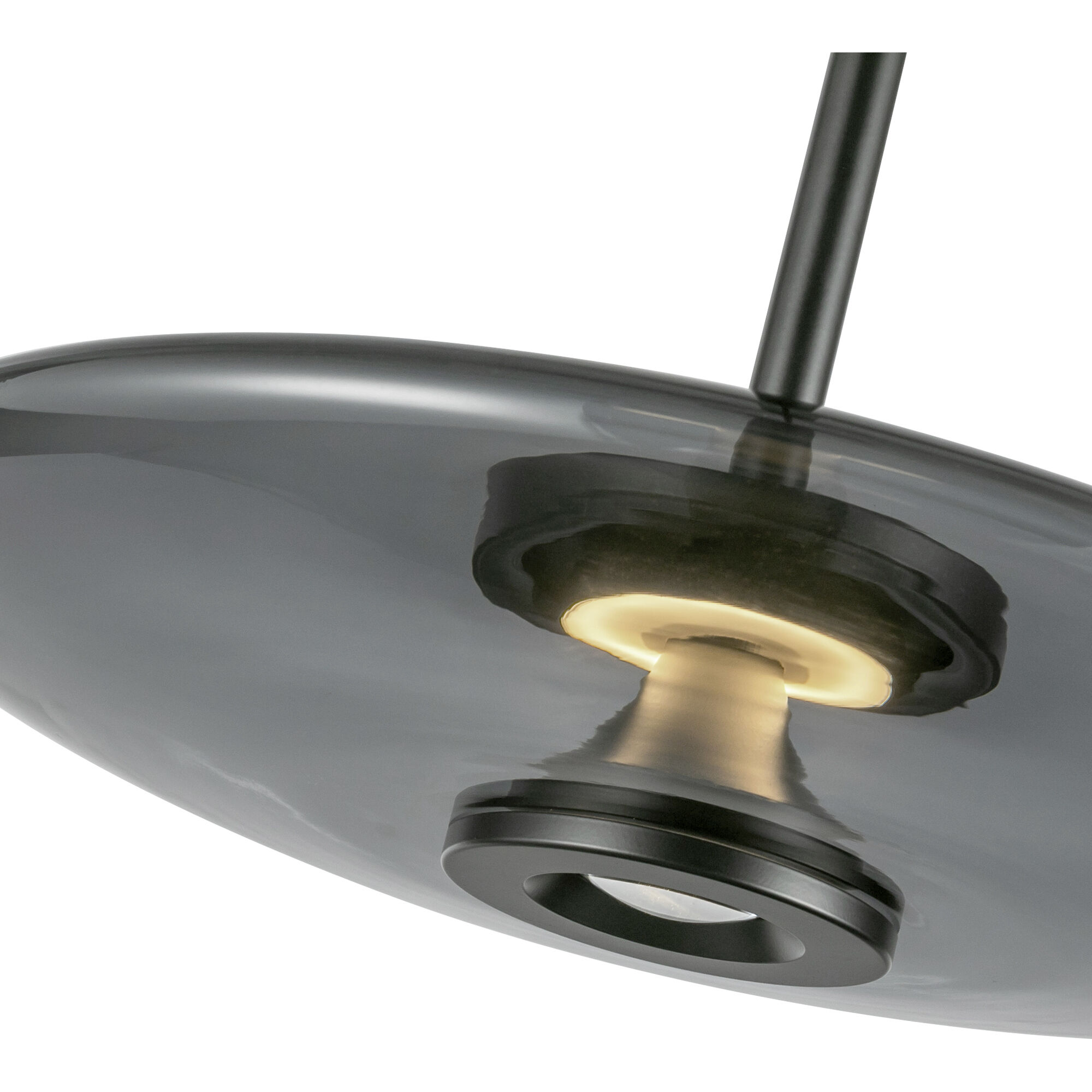 Kyoto LED 17.75 inch Black/Smoked Glass Pendant Ceiling Light