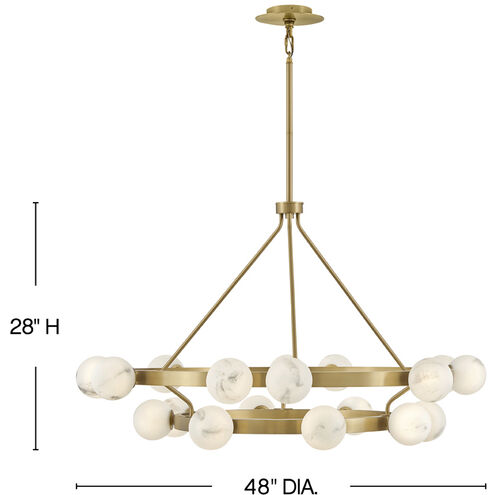 Selene LED 48 inch Lacquered Brass Chandelier Ceiling Light in Swirled, Multi Tier