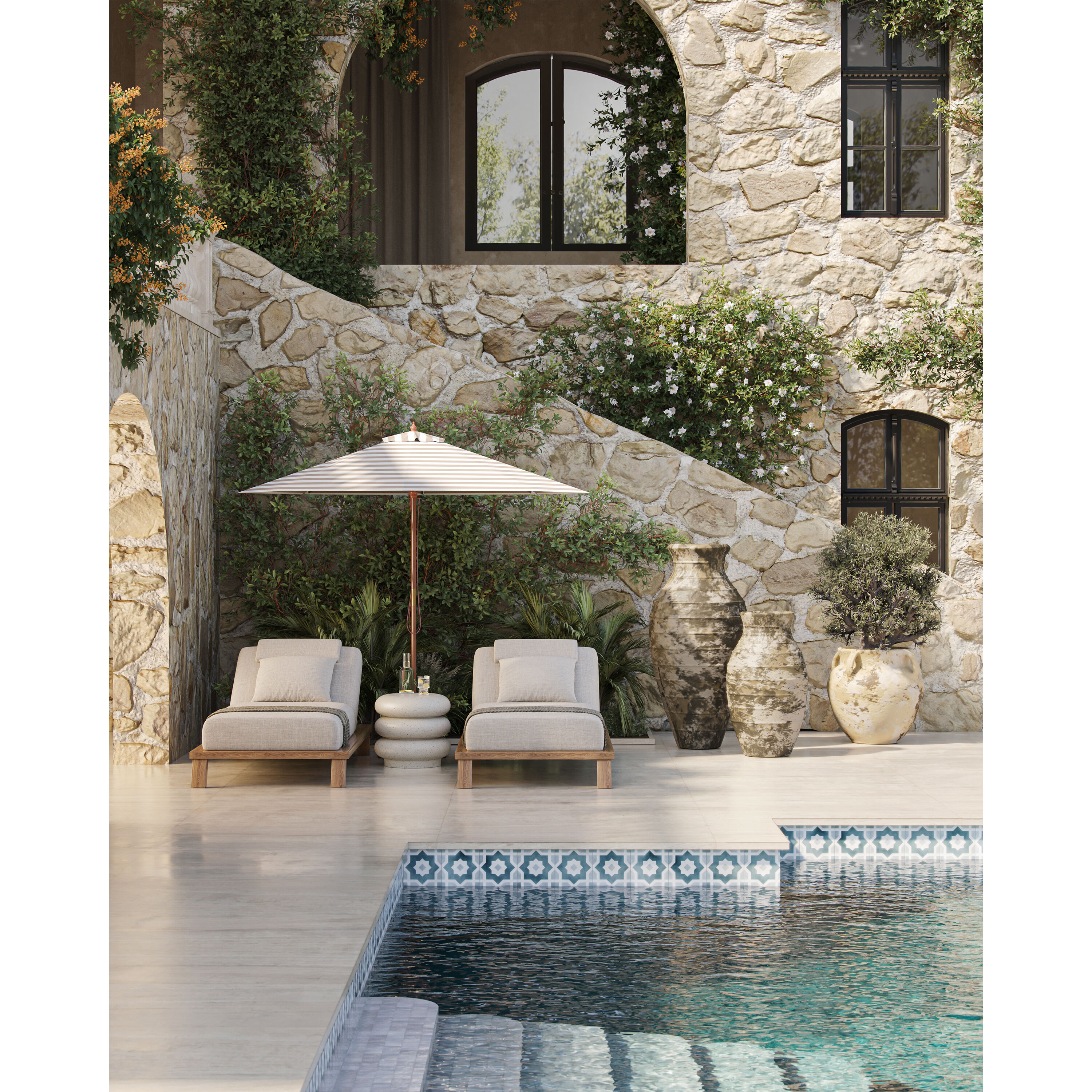 Agrigento Antique White Outdoor Planter