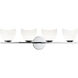Uptowne 4 Light 26.75 inch Chrome Bath Vanity Light Wall Light in Chrome and Opal Glass