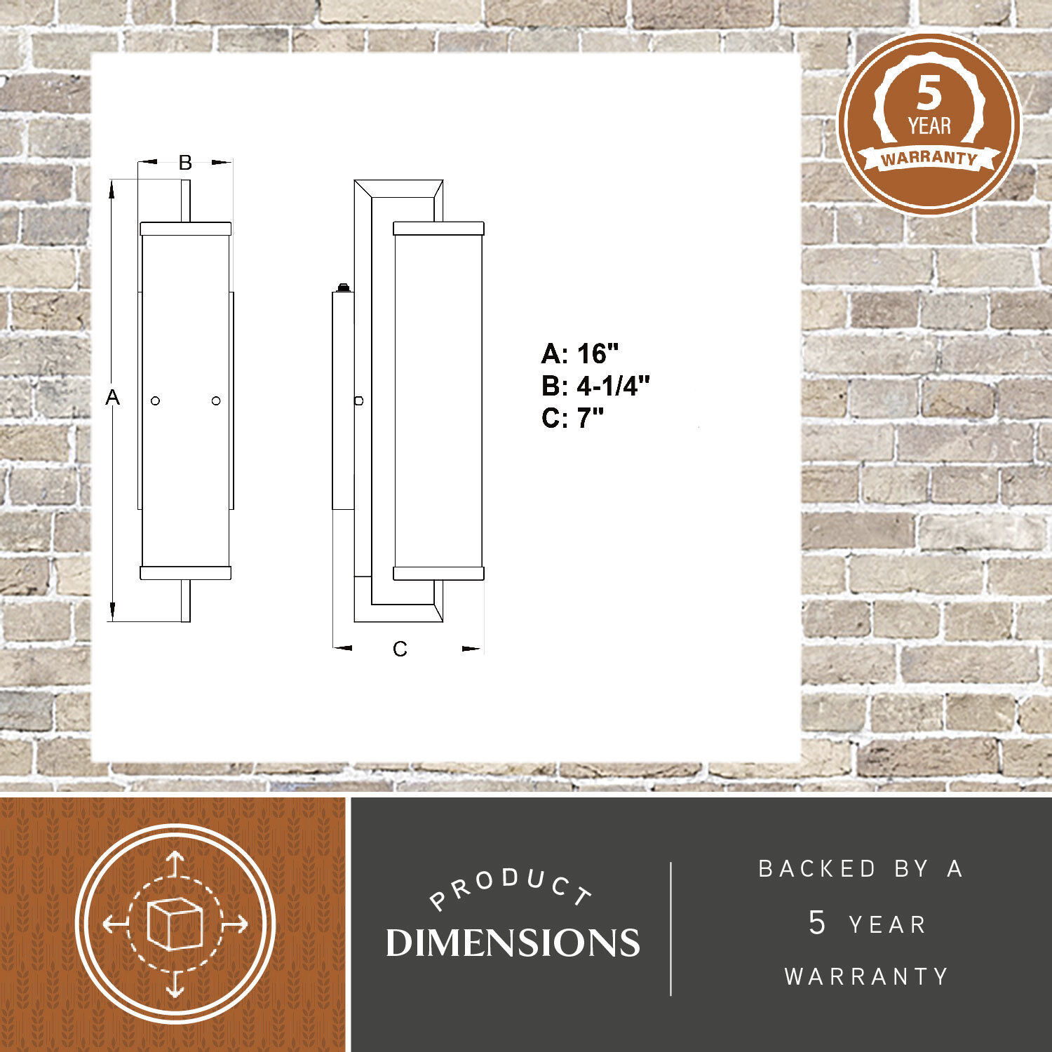 Morgan Park LED 16 inch Matte Black Outdoor Wall