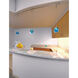 Aurora LED 4.5 inch Chrome Pendant Ceiling Light in Blue Glass