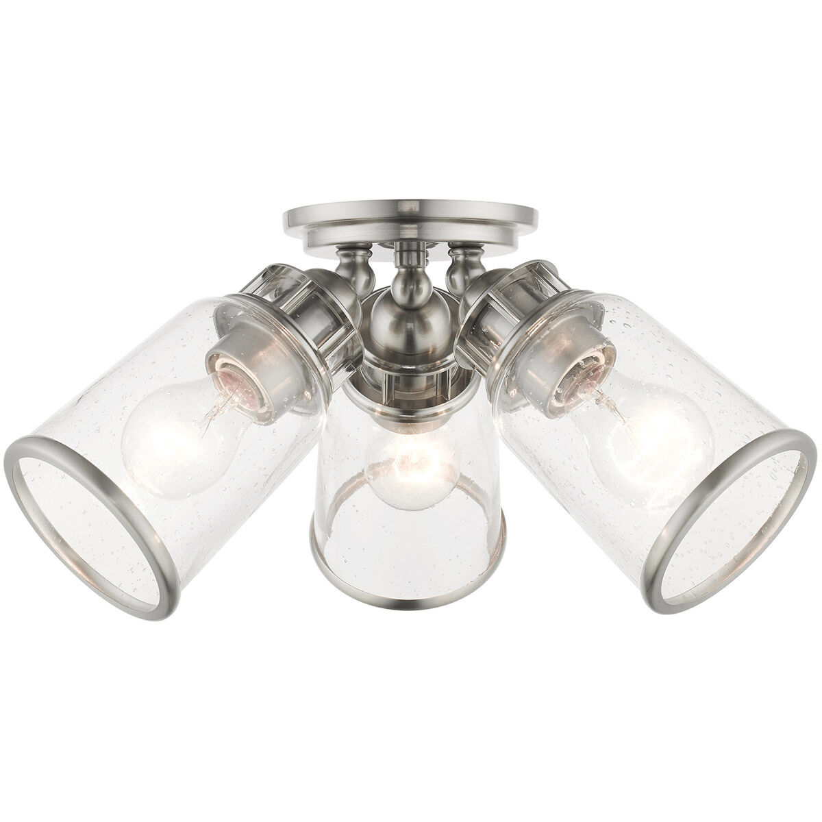Lawrenceville 3 Light 16 inch Brushed Nickel Flush Mount Ceiling Light