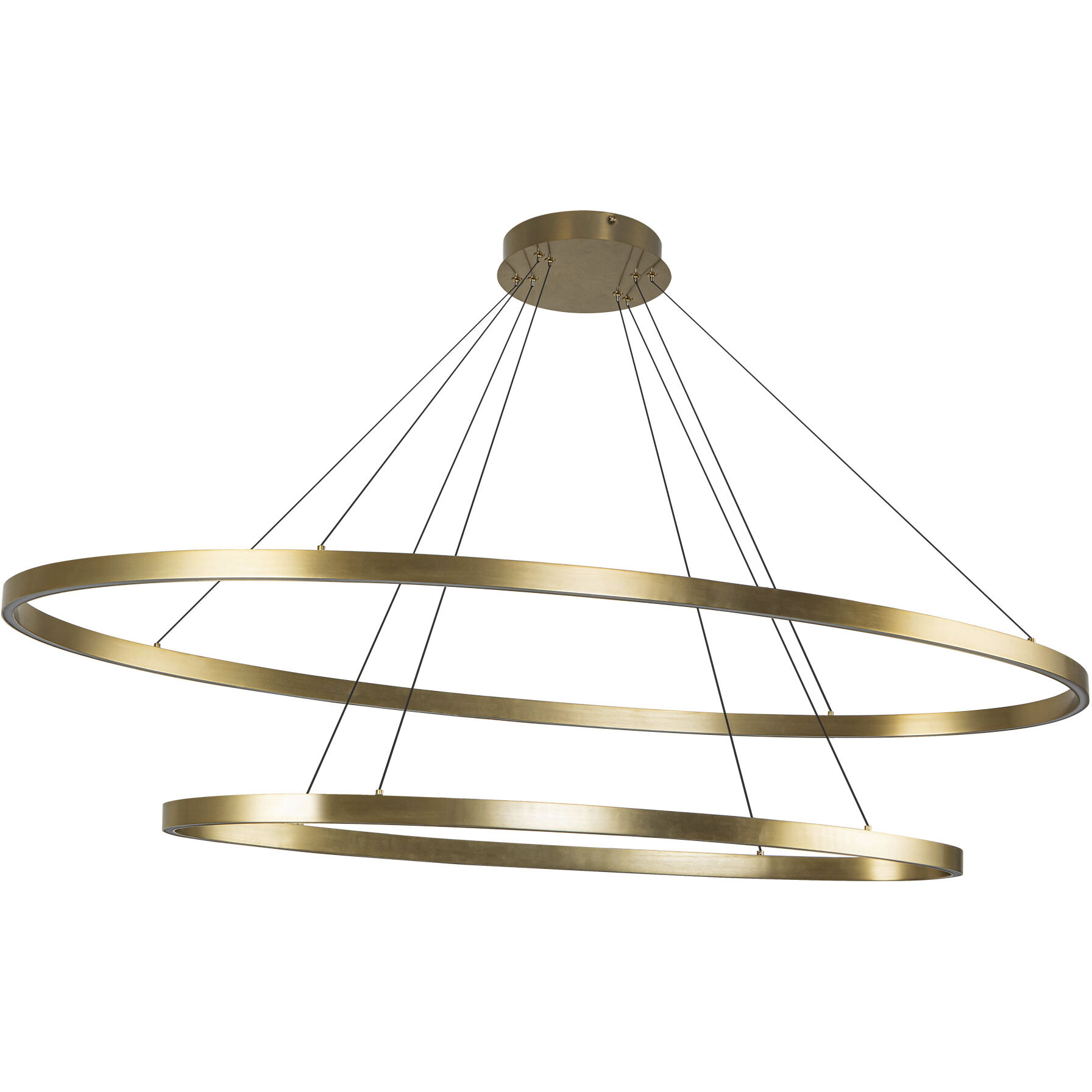 Ovale LED 28.25 inch Brushed Gold Chandelier Ceiling Light
