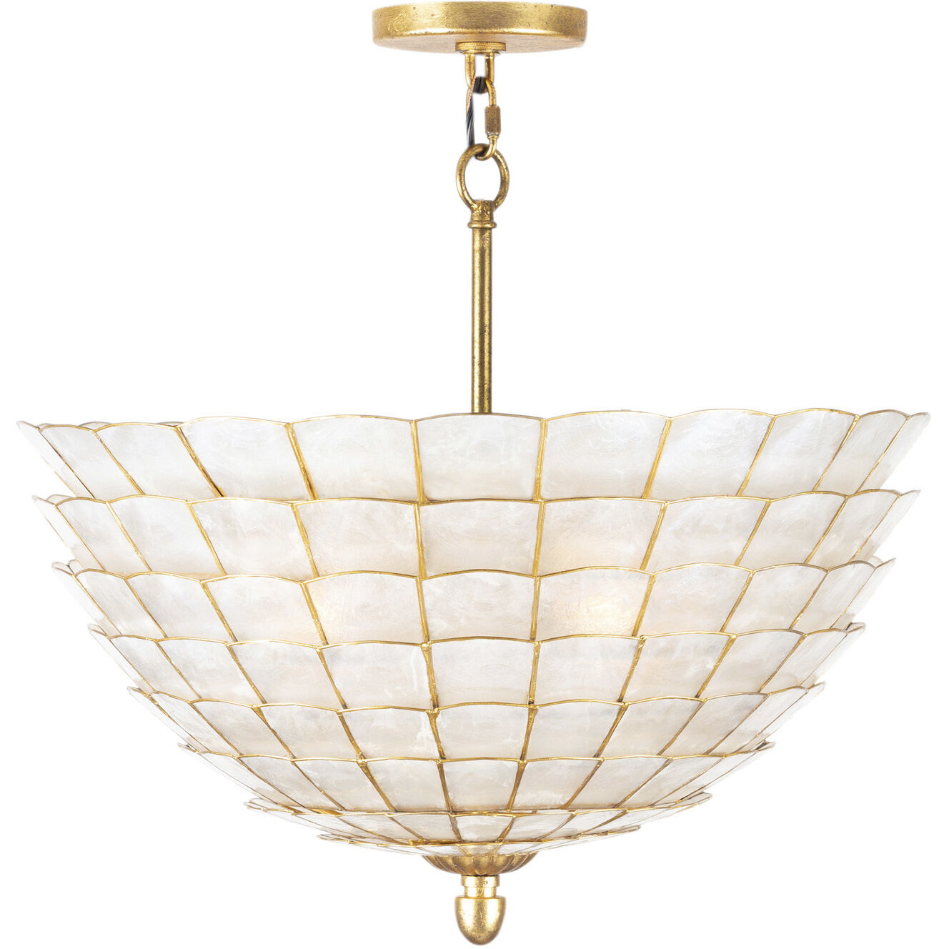 Samal 4 Light 20 inch Oxidized Gold Leaf Convertible Pendant Ceiling Light
