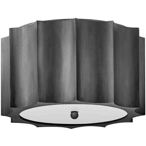 Lisa McDennon Gia 2 Light 14 inch Brushed Graphite Indoor Flush Mount Ceiling Light