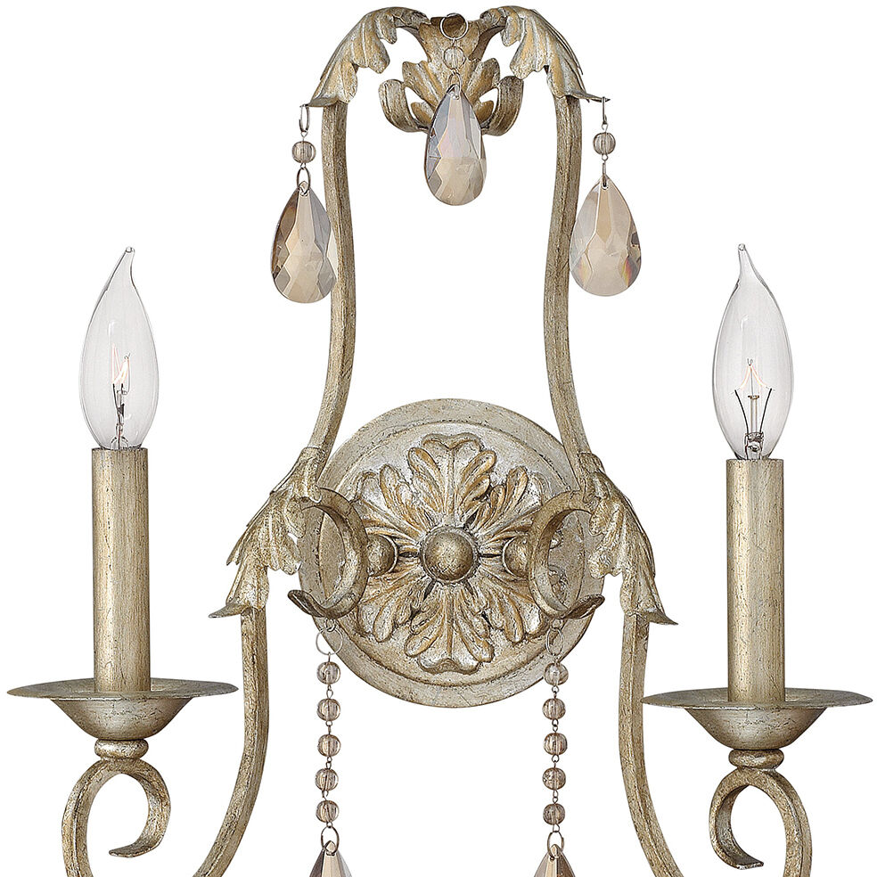 Carlton 2 Light 12.5 inch Silver Leaf Indoor Wall Sconce Wall Light