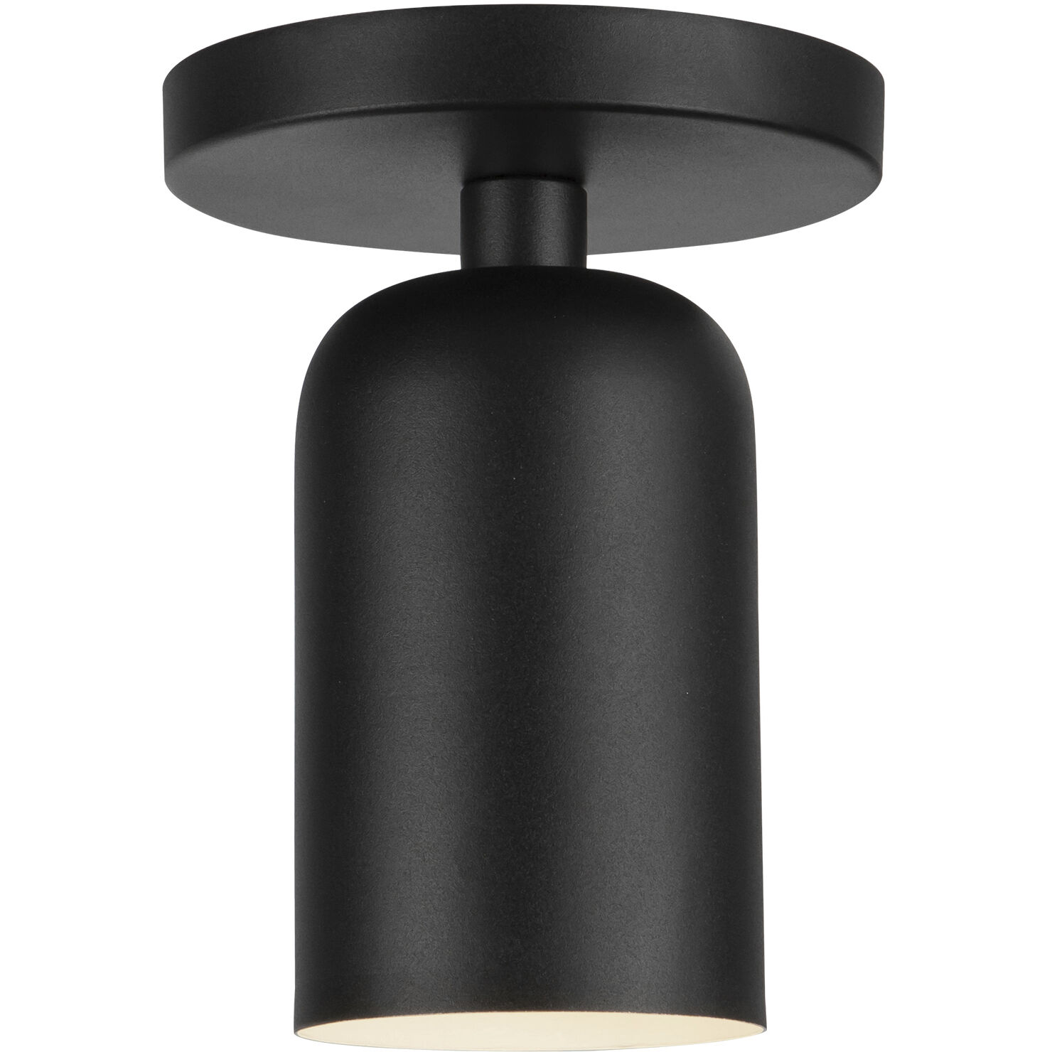 Nola 1 Light 3.63 inch Black Semi-Flush Mount Ceiling Light in Matte Opal Glass