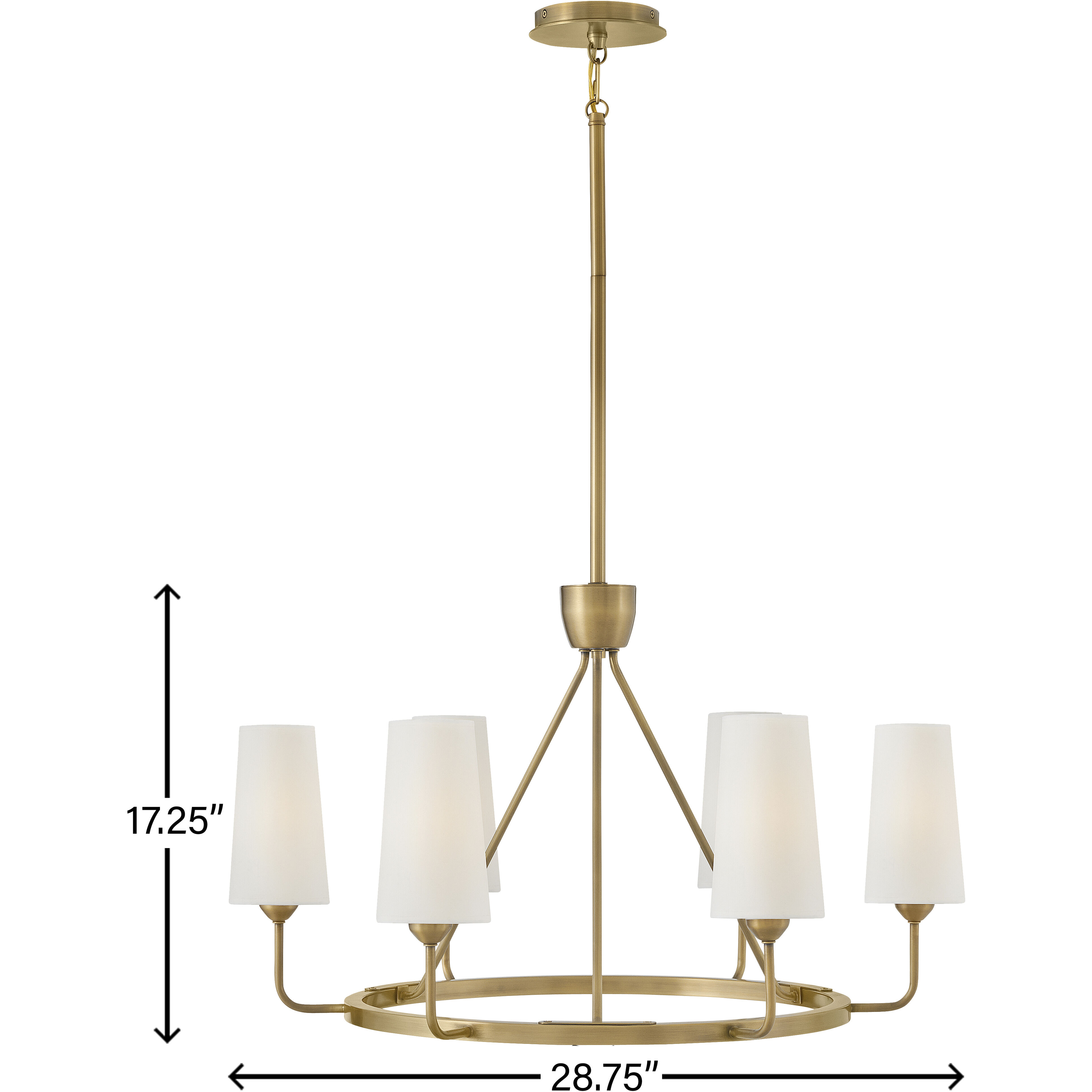 Lewis 28.75 inch Heritage Brass Indoor Chandelier Ceiling Light