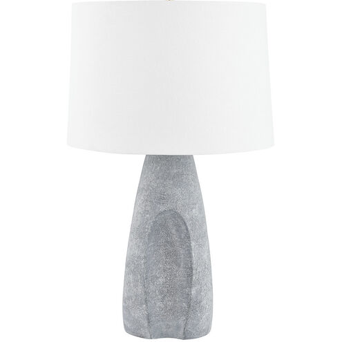 Hackensack 28.5 inch 15 watt Aged Brass and Ceramic Stonewash Table Lamp Portable Light