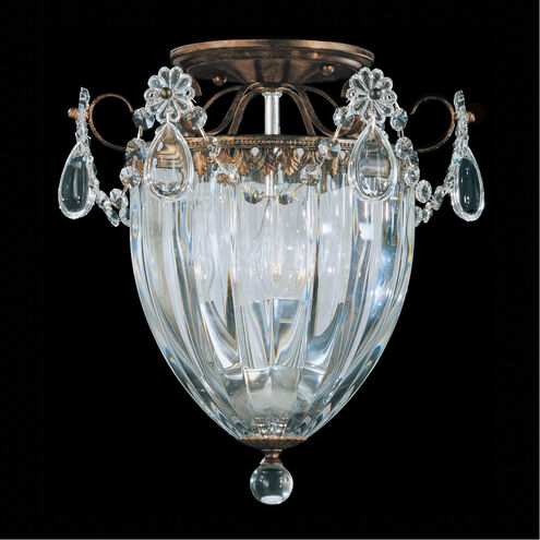 Bagatelle 3 Light 10.5 inch Heirloom Bronze Semi-Flush Mount Ceiling Light in Heritage