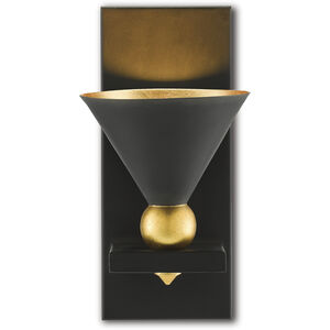 Moderne 1 Light 6 inch Blacksmith/Contemporary Gold Leaf Wall Sconce Wall Light