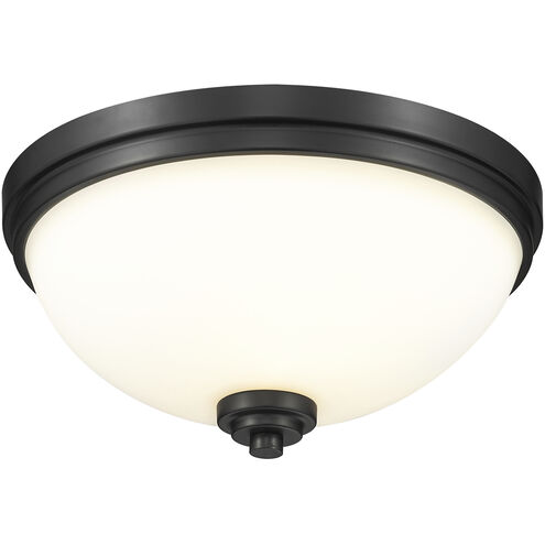 Ashton 3 Light 15 inch Matte Black Flush Mount Ceiling Light in 6