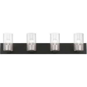 Zurich 4 Light 36 inch Black with Brushed Nickel Accents Vanity Sconce Wall Light, Large