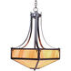Saint George 4 Light 20 inch Satin Black Pendant Ceiling Light in White Opalescent