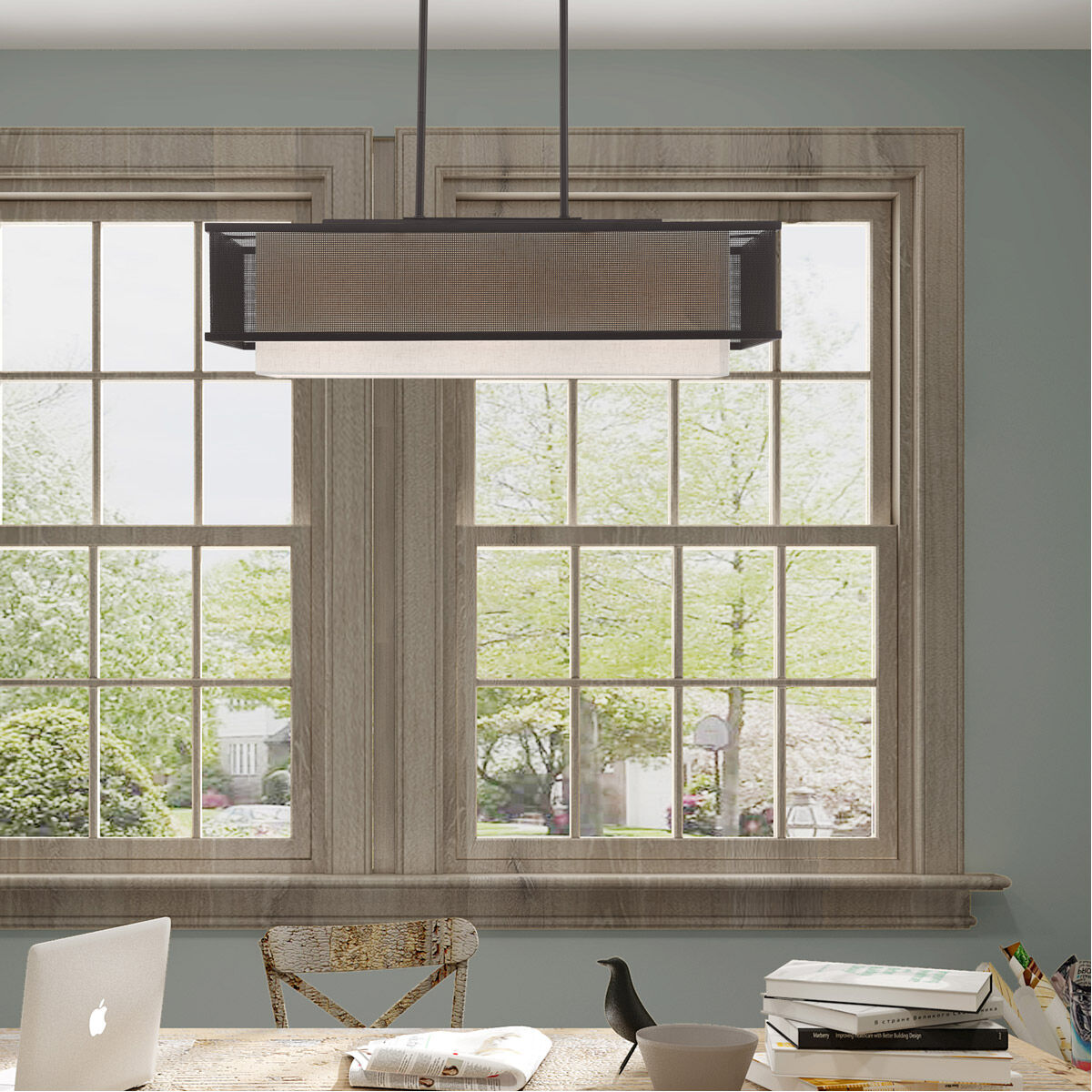 Braddock 3 Light 30 inch Bronze Linear Chandelier Ceiling Light