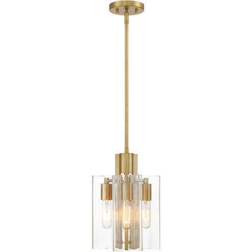 Latitude 3 Light 9.5 inch Brushed Gold Pendant Ceiling Light