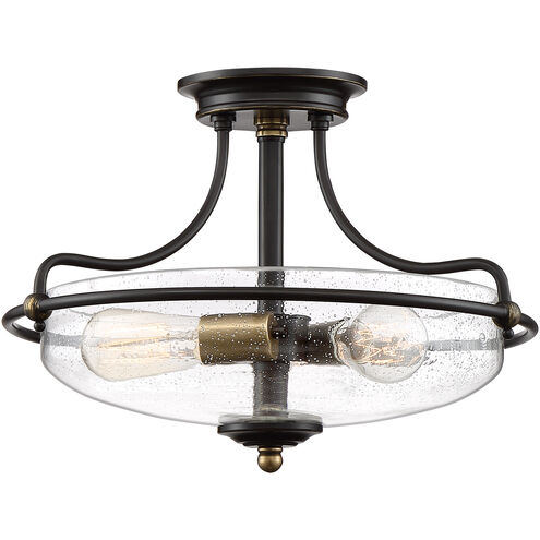 Griffin 3 Light 17 inch Palladian Bronze Semi-Flushmount Ceiling Light