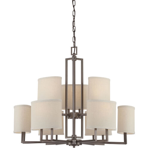 Gemini 9 Light 31.25 inch Hazel Bronze Chandelier Ceiling Light