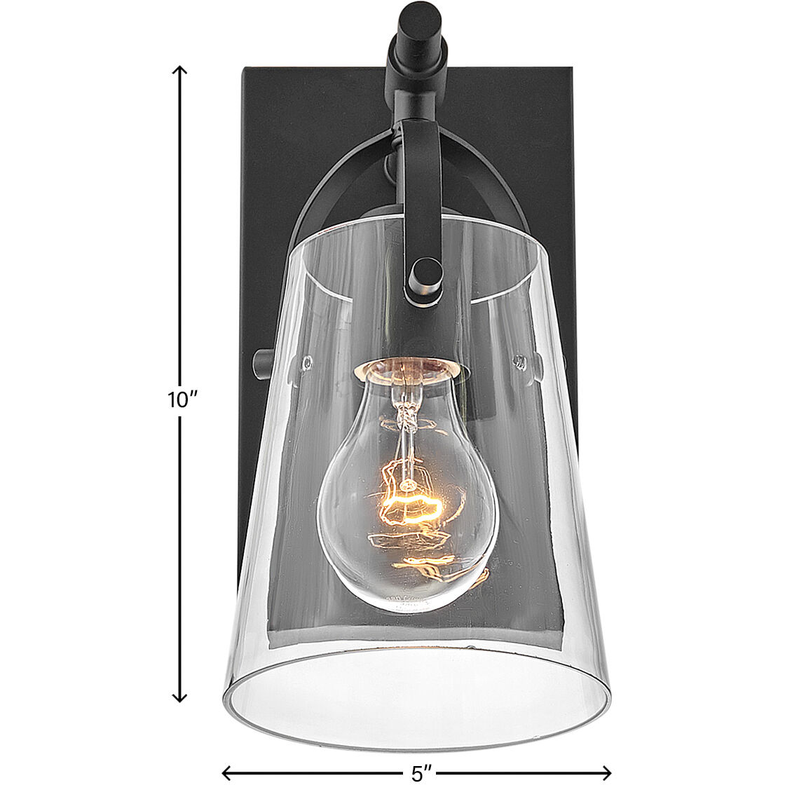 Foster 1 Light 6.5 inch Black Vanity Light Wall Light in Clear