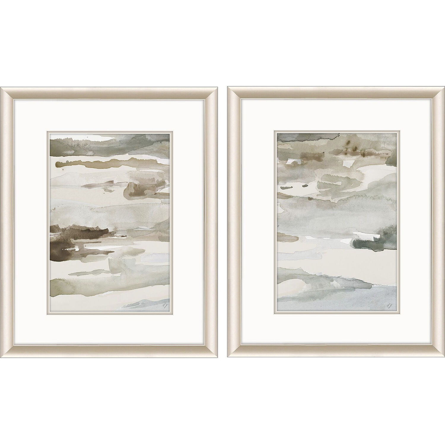 Many Layers Neutral Beige and Green and Brown and Neutral Framed Art, Propac