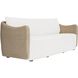 Sunset Oatmeal Wicker and Oyster White Fabric Outdoor Sofa