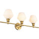 Gene 3 Light 28 inch Brass Wall sconce Wall Light