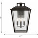 Drew & Jonathan Kennewick 4 Light 19 inch Textured Black Outdoor Wall Lantern, Large