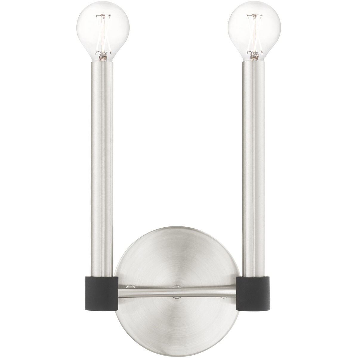 Karlstad 2 Light 7 inch Brushed Nickel with Satin Brass Accents ADA Sconce Wall Light