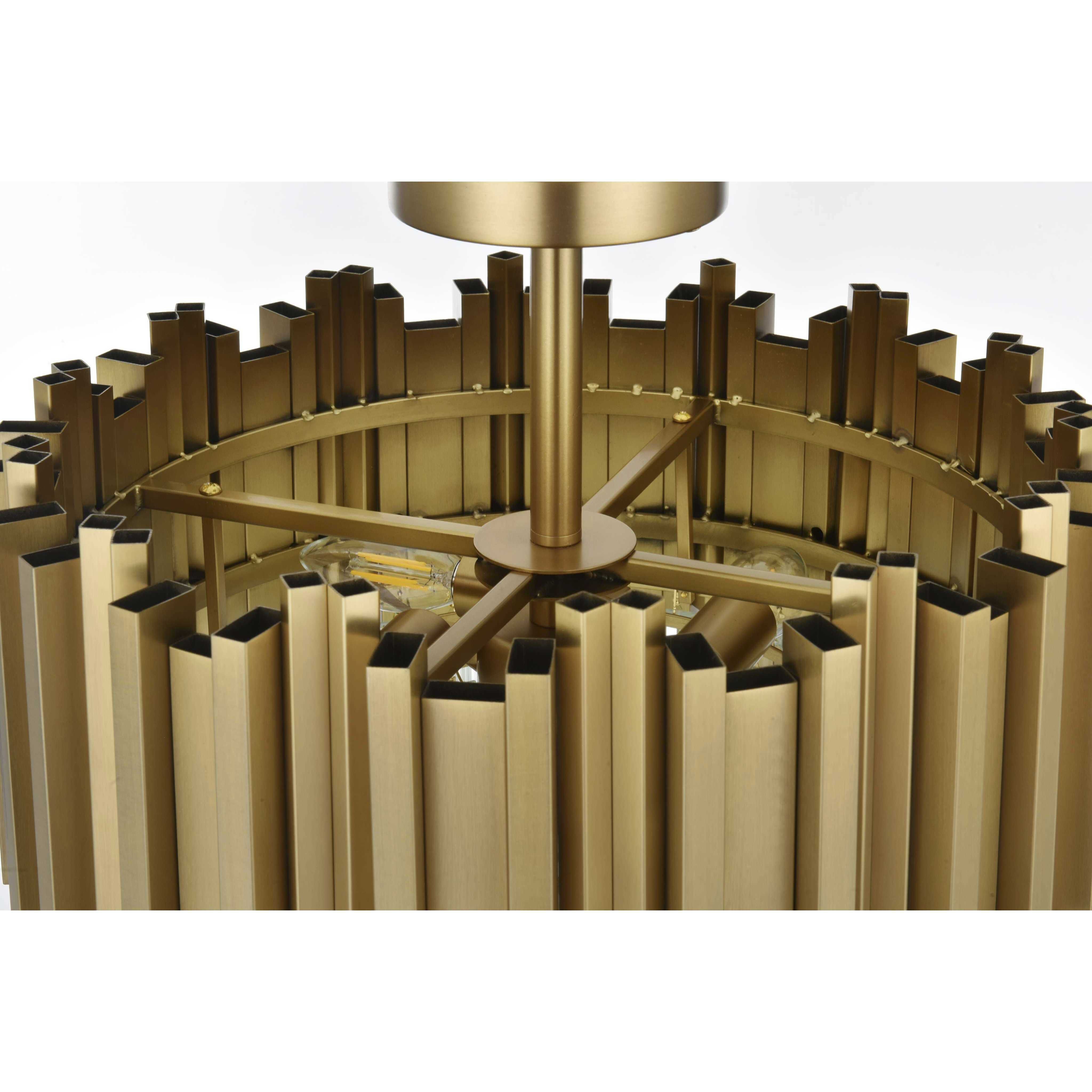 Willow 4 Light 16 inch Satin Gold Flush Mount Ceiling Light