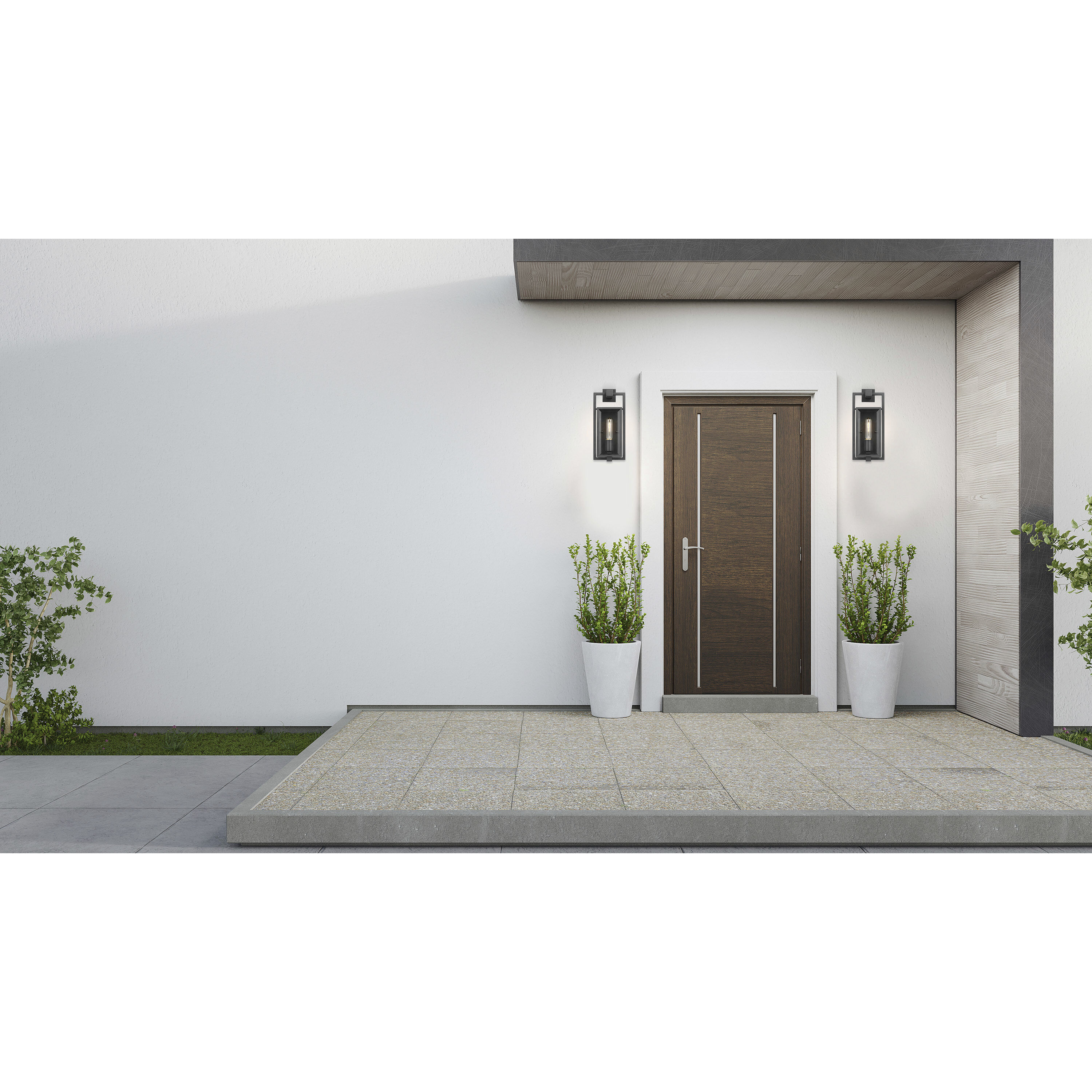 Exhibit 1 Light 14 inch Matte Black Outdoor Wall Sconce