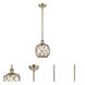 Ballston Farmhouse Rope LED 8 inch Antique Brass Pendant Ceiling Light in Clear Glass with Brown Rope, Ballston