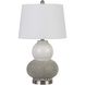 Aigio 24 inch 100 watt Grey Crackle Table Lamp Portable Light, Pair