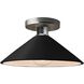 Radiance LED 11.75 inch Carbon Matte Black and Brushed Nickel Semi Flush Ceiling Light