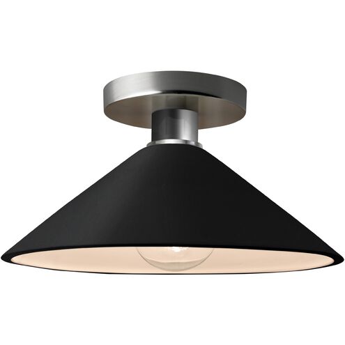 Radiance LED 11.75 inch Carbon Matte Black and Brushed Nickel Semi Flush Ceiling Light