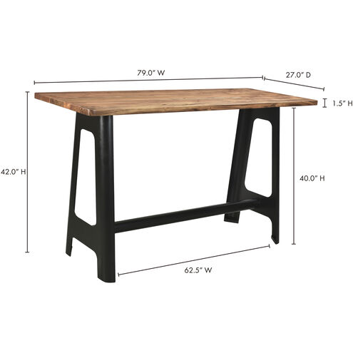 Craftsman 79 inch Natural Bar Table