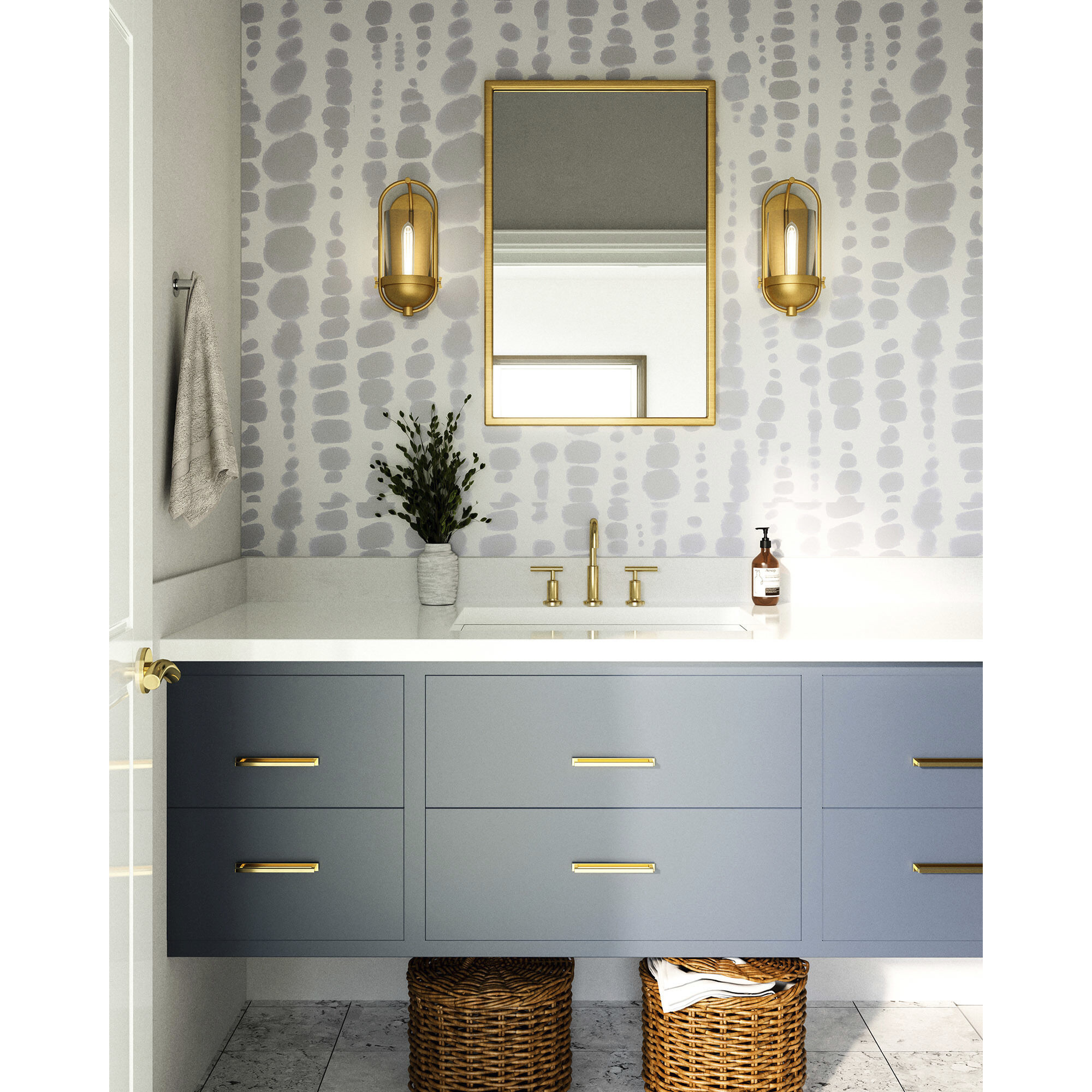 Alora Mood Cyrus Wall/Vanity Light Wall Light in Aged Gold