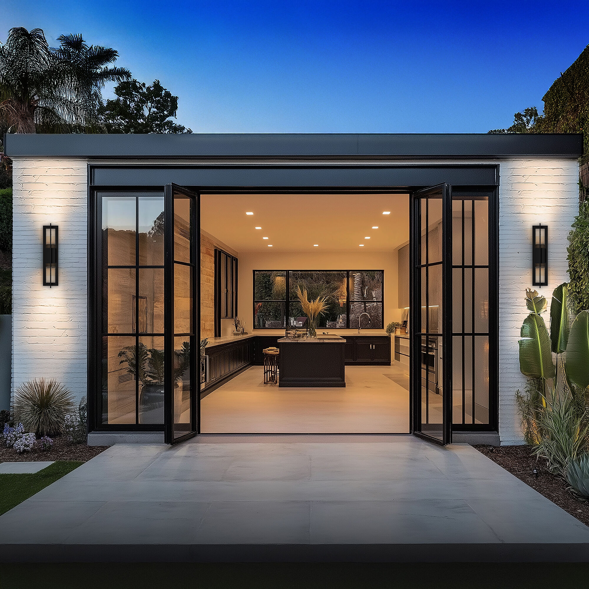 Gander LED 20 inch Black Outdoor Wall Lighting in 4000K