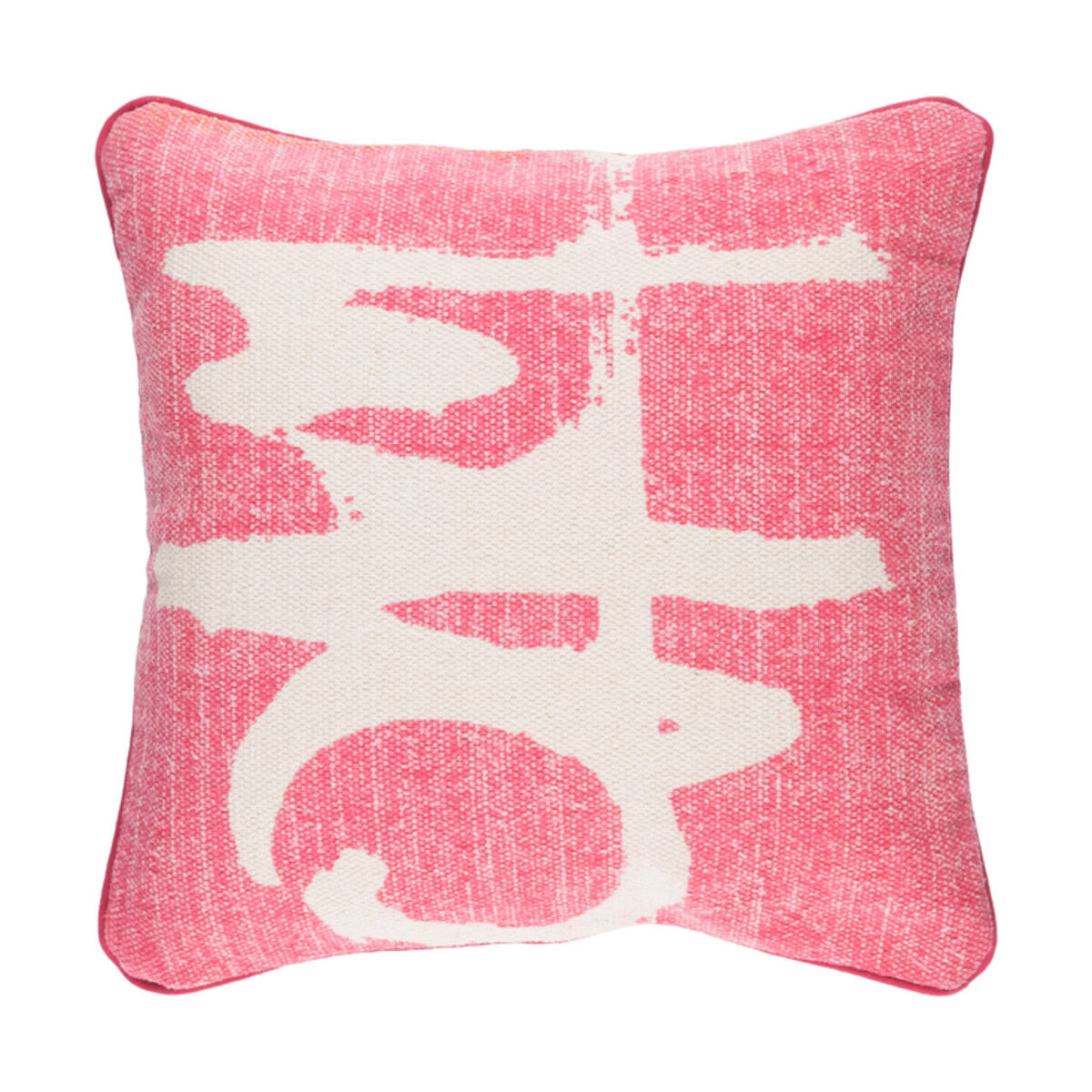 Bristle 20 X 20 inch Bright Pink and Ivory Throw Pillow
